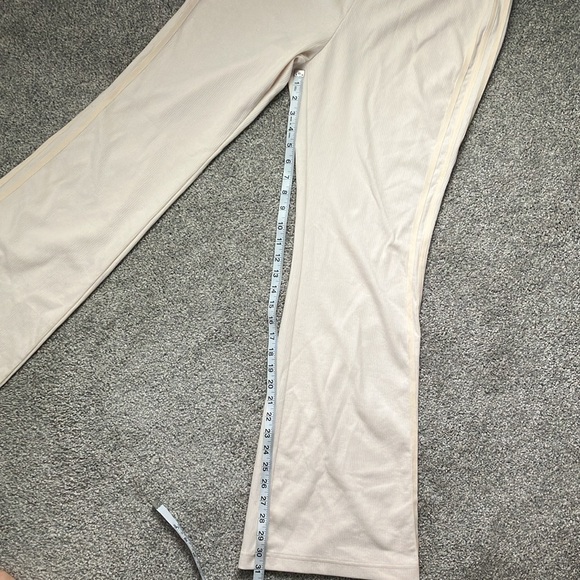 Adidas Leisure Set High Waist Bells and Long Sleeve Mock-neck Crop in Cream - Picture 9 of 11